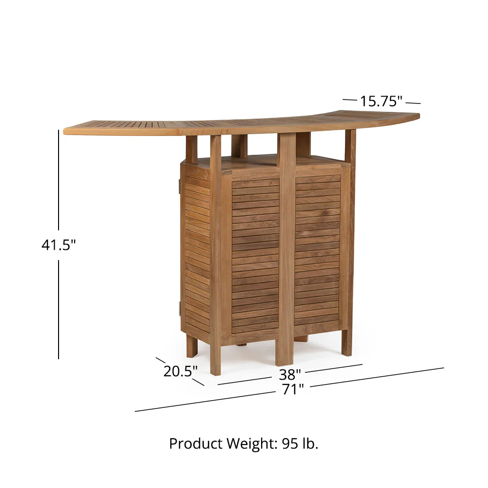 Acadia Grade A Teak Folding Bar Cabinet - Image 10
