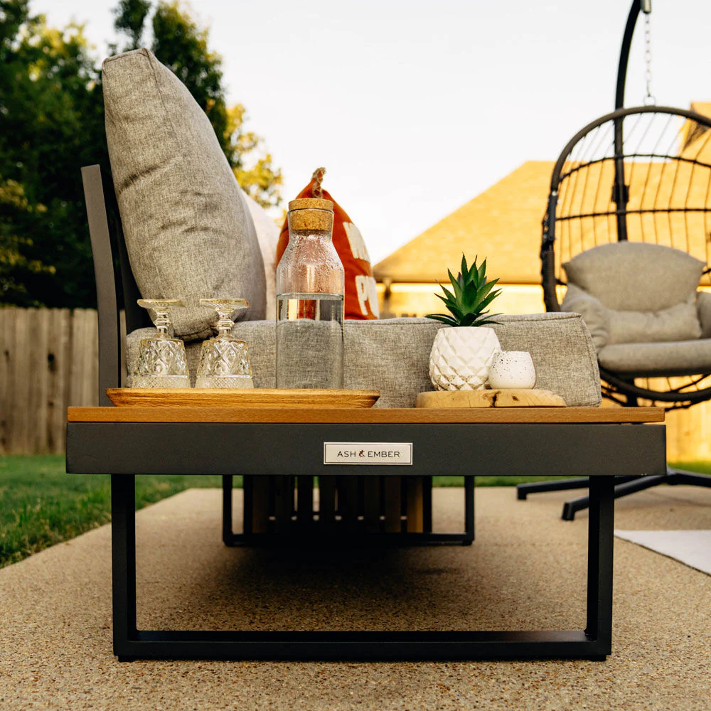 Caspian Loveseat with Cushions and Side Table - Image 5