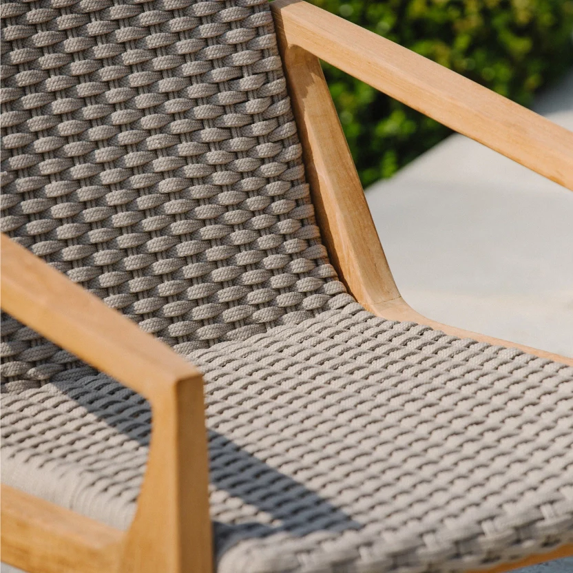 Grade A Teak Rope Weave Patio Set - Image 4