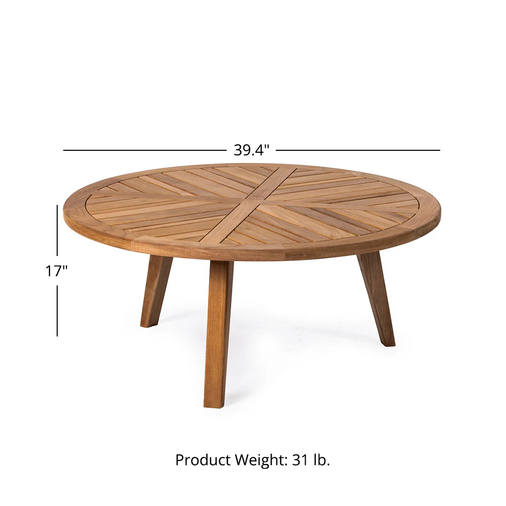 Grade A Teak Round Coffee Table - Image 6