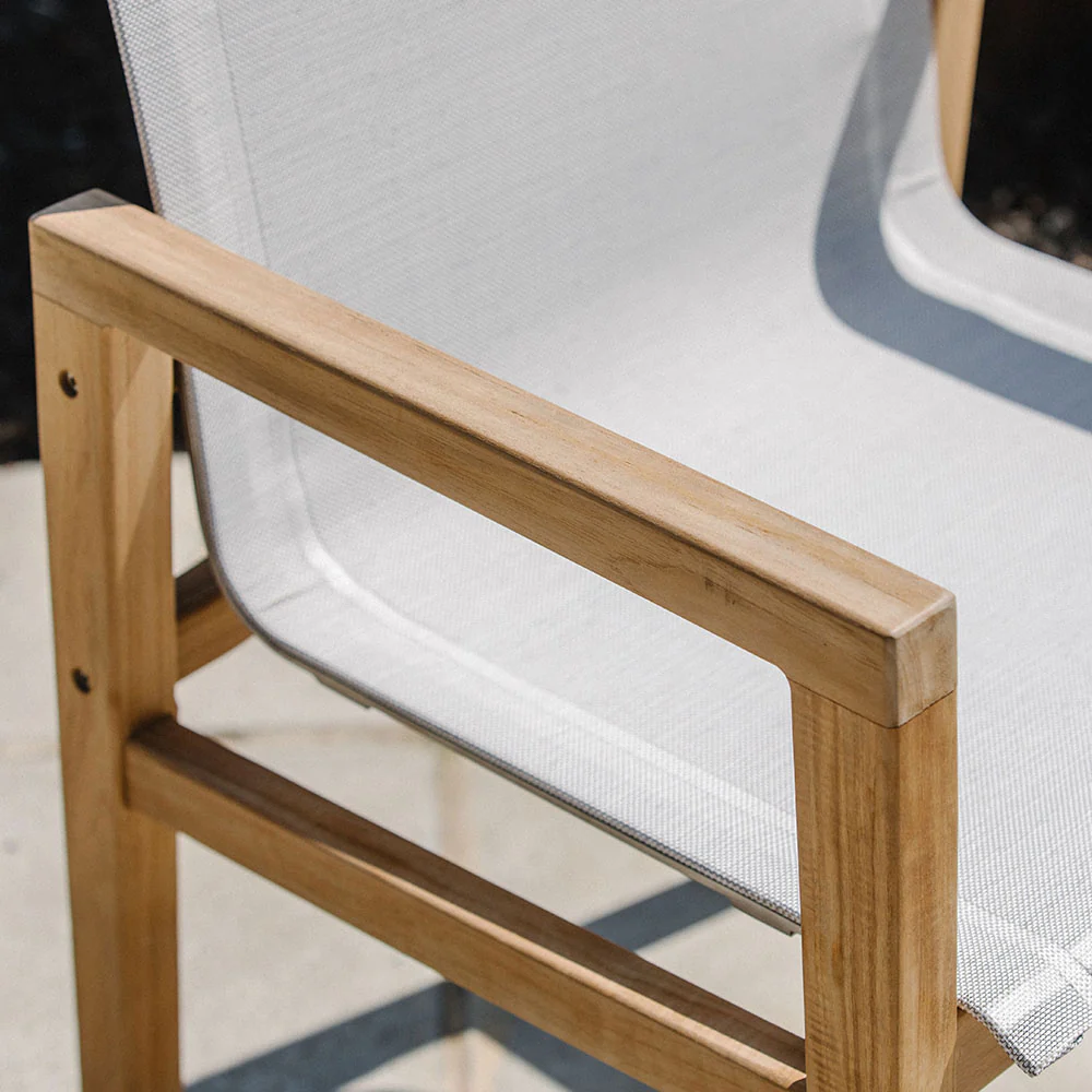 Grade A Teak Sling Dining Chair - Image 3