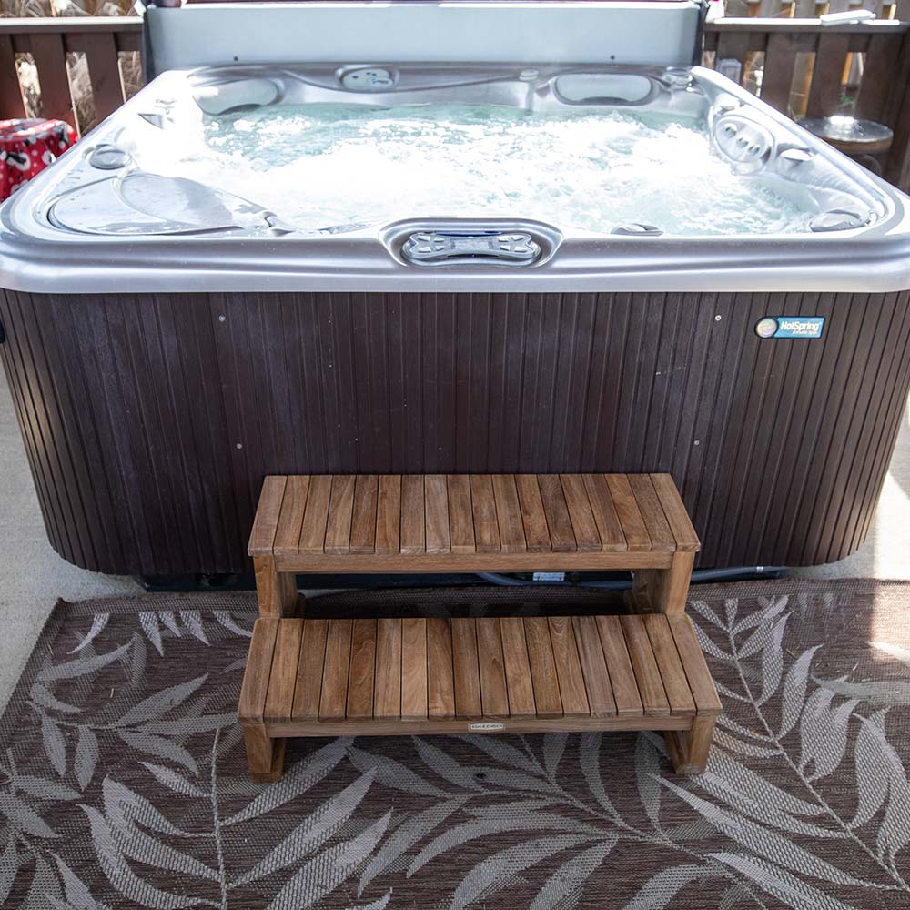 Grade A Teak Spa Hot Tub Steps - Image 3