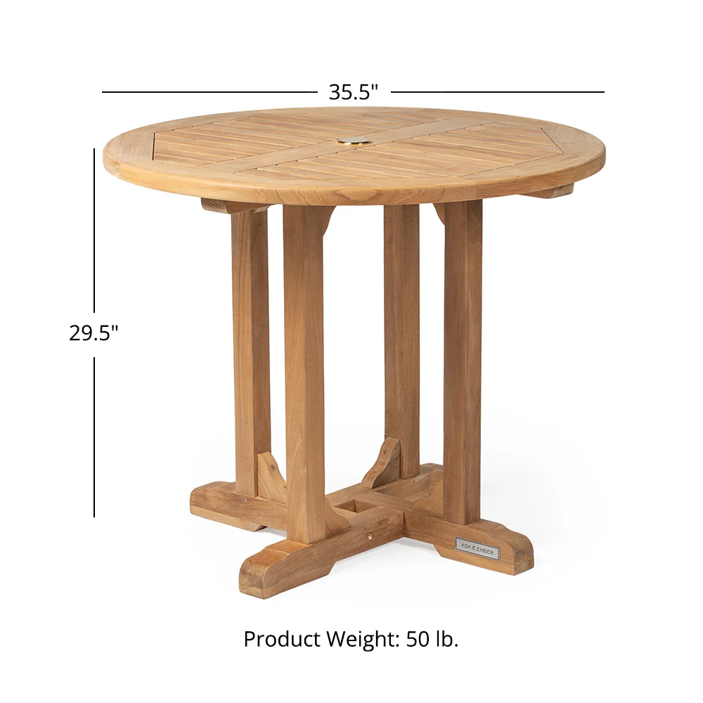 Luna Grade A Teak 35" Table - Image 10