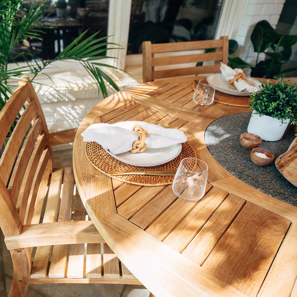 Luna Grade A Teak 59" Lazy Susan Table - Image 6
