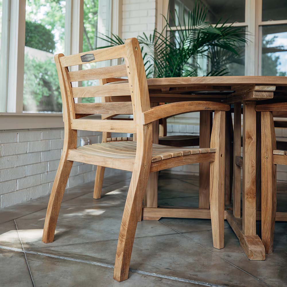 Sandhill Grade A Teak Dining Chair with Optional Arms - Image 8