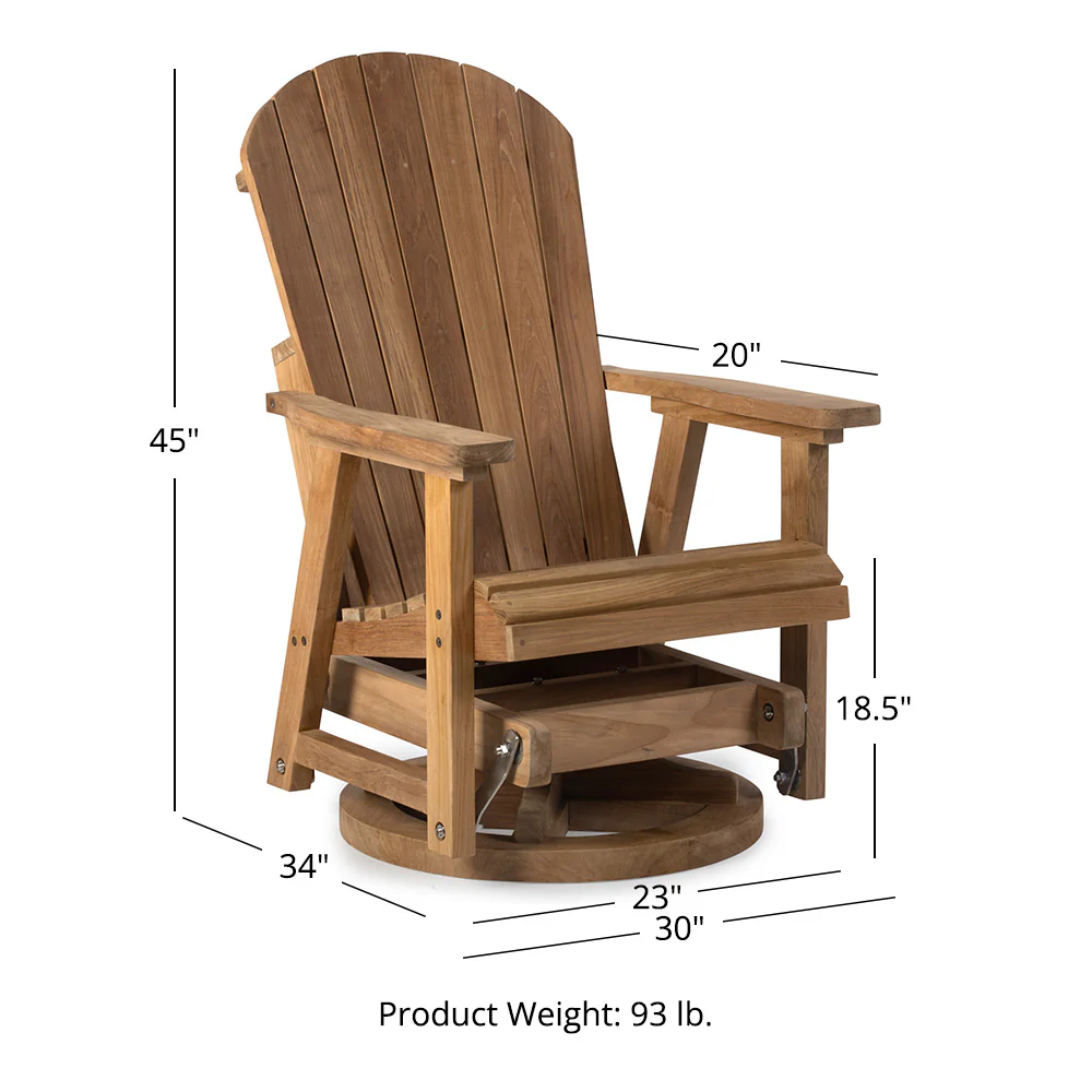 Savannah Grade A Teak Swivel Glider Rocking Chair - Image 10