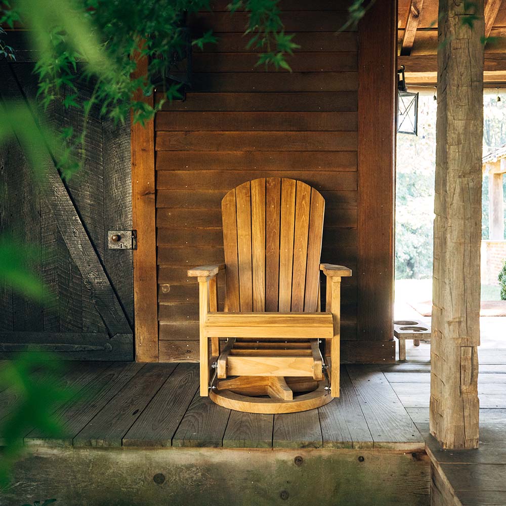 Savannah Grade A Teak Swivel Glider Rocking Chair - Image 4