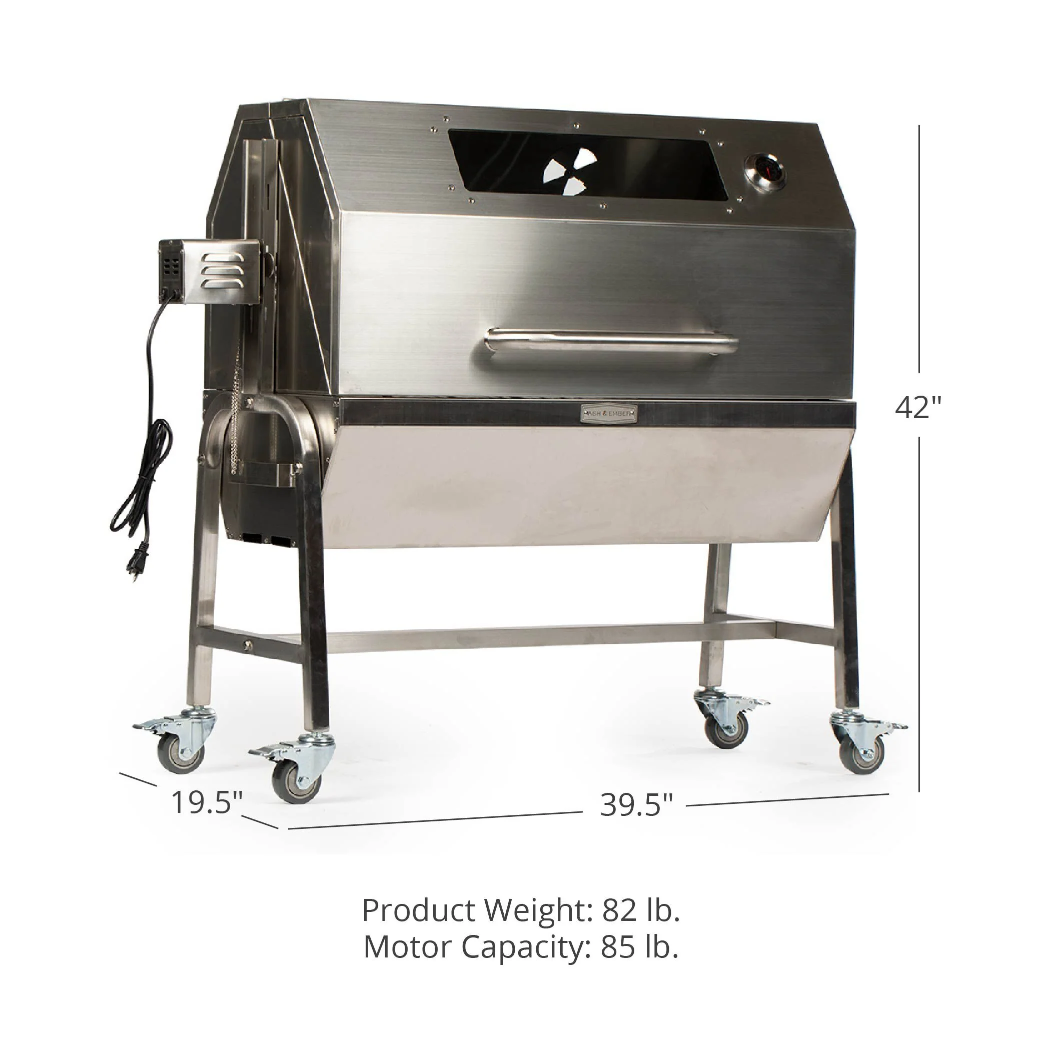 Scratch and Dent, 13 Watt Stainless Steel Rotisserie Grill with Hood - Image 12