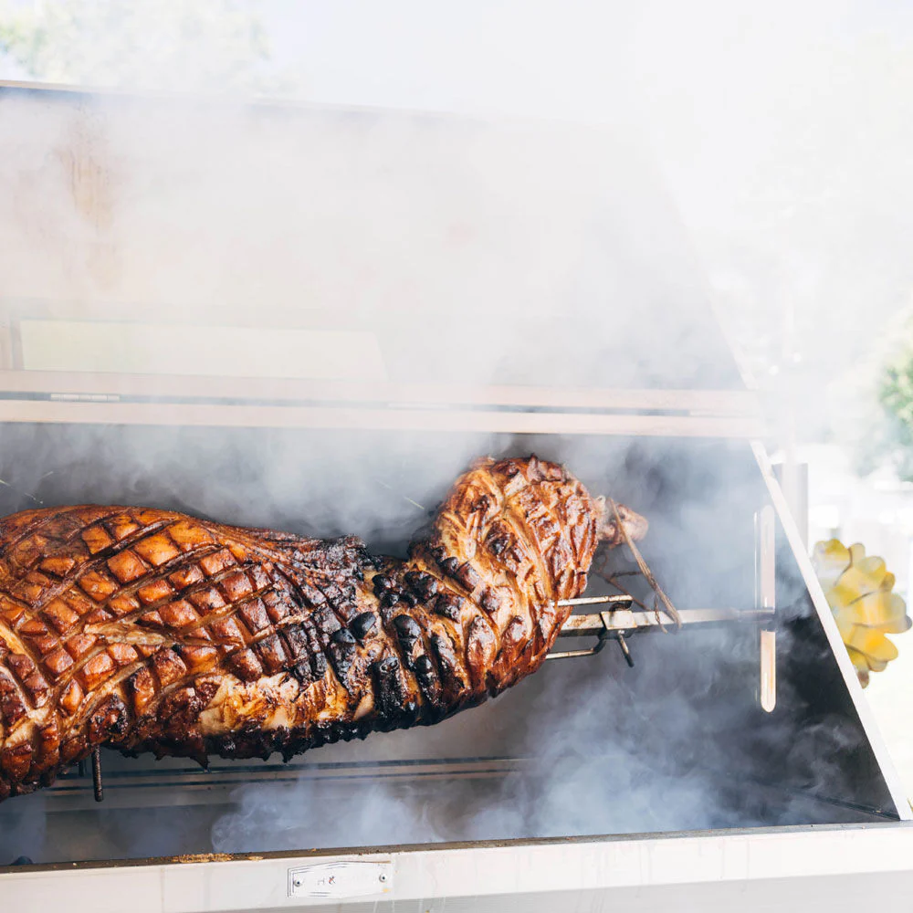 Scratch and Dent, 13 Watt Stainless Steel Rotisserie Grill with Hood - Image 4