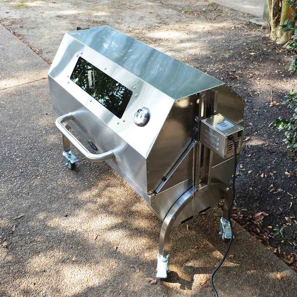Scratch and Dent - 13W Stainless Steel Rotisserie Grill Roaster w/ Glass Hood - FINAL SALE - Image 4