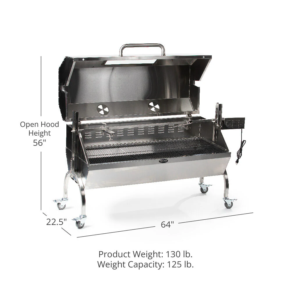Scratch and Dent - 25W Stainless Steel Rotisserie Grill Roaster w/Glass Hood - FINAL SALE - Image 2
