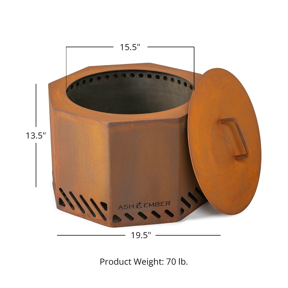 Scratch and Dent, Corten Steel Dual Flame Smokeless Fire Pit | 19.5" - Image 8