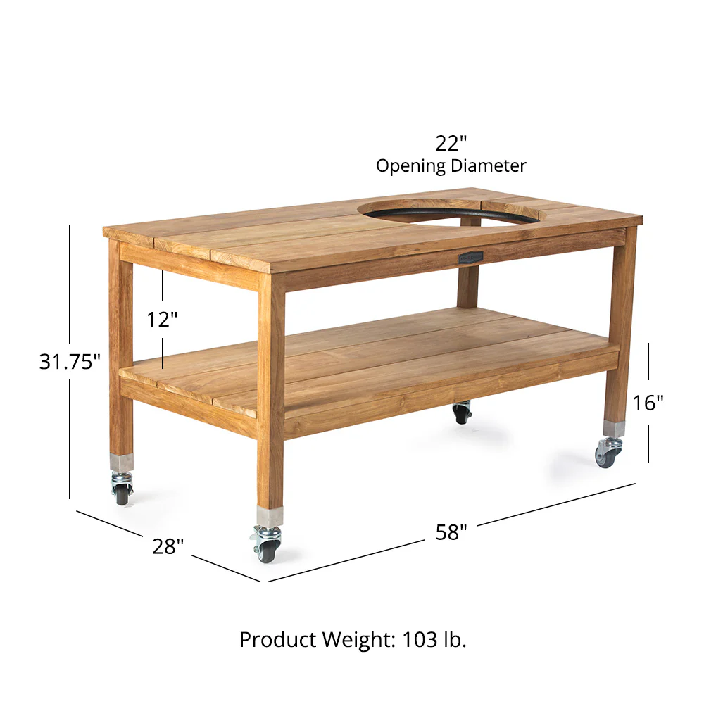 Scratch and Dent, Grade A Teak Ceramic Grill Table - Image 10