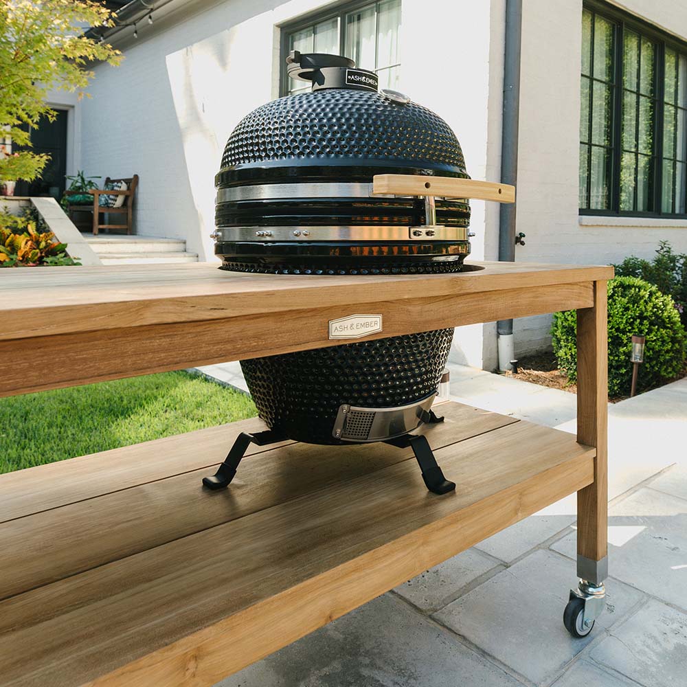 Scratch and Dent, Grade A Teak Ceramic Grill Table - Image 7