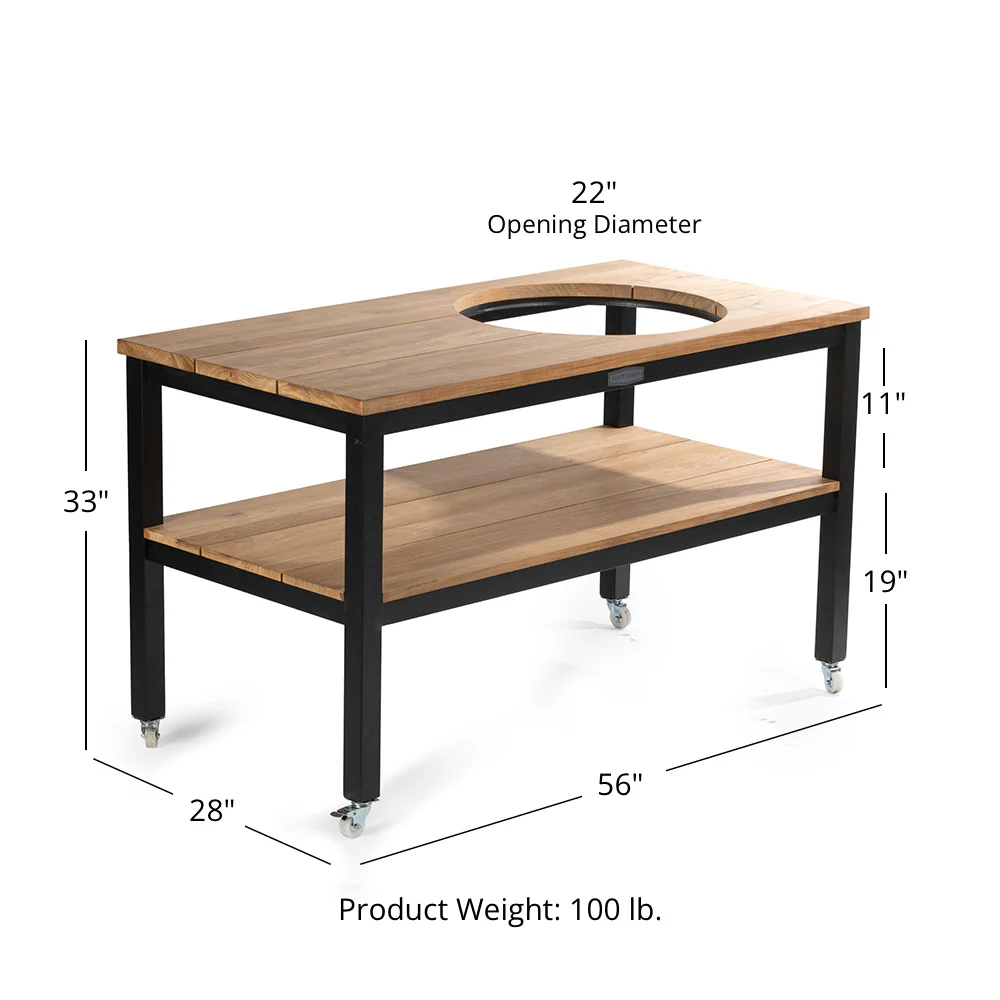 Scratch and Dent, Grade A Teak Ceramic Grill Table with Aluminum Frame - Image 10