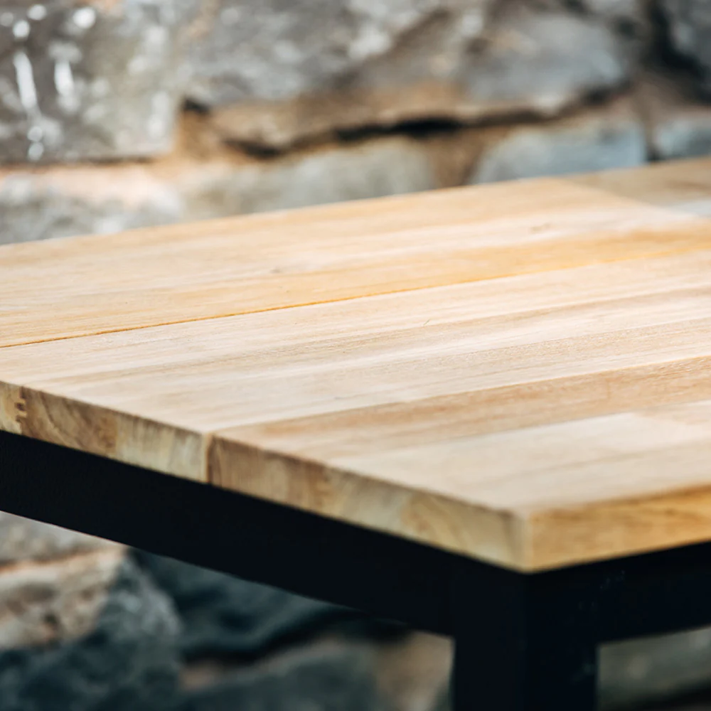 Scratch and Dent, Grade A Teak Ceramic Grill Table with Aluminum Frame - Image 7