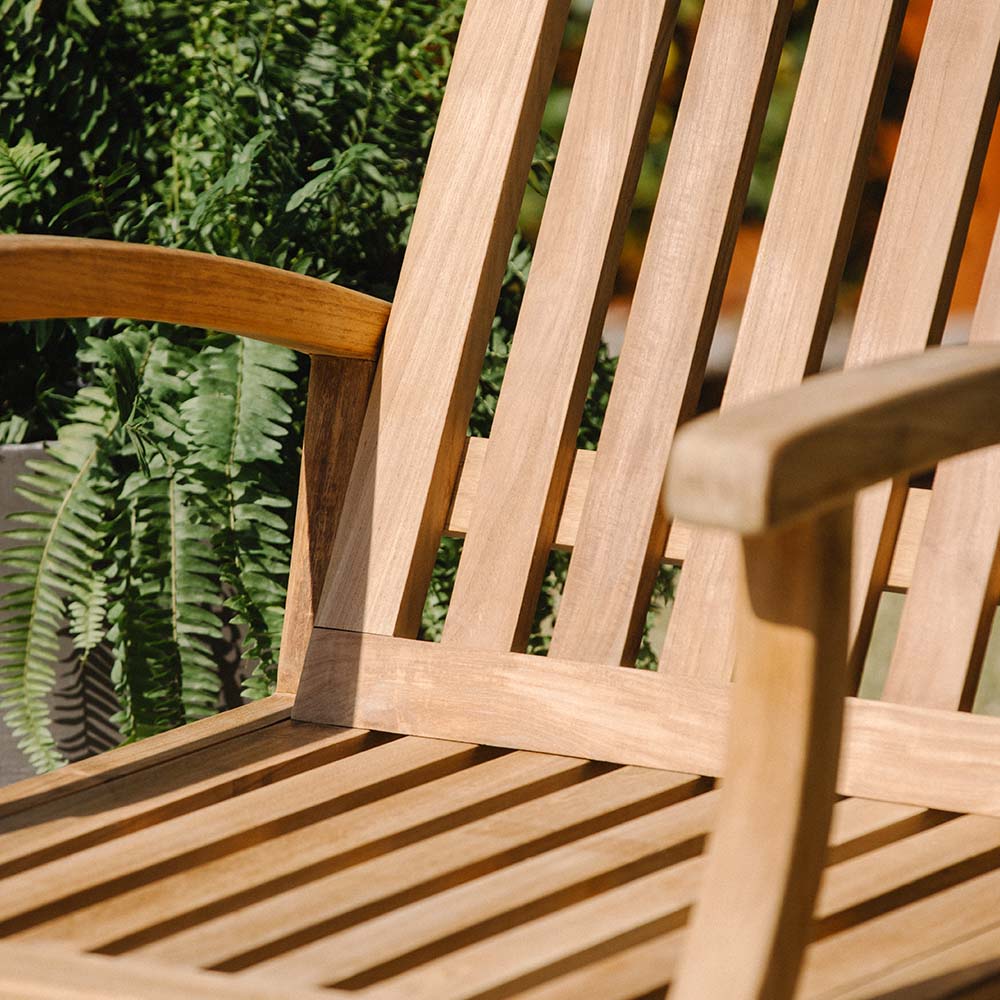 Scratch and Dent, Grade A Teak Lounge Chair with Ottoman - Image 3