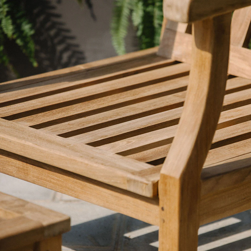 Scratch and Dent, Grade A Teak Lounge Chair with Ottoman - Image 4