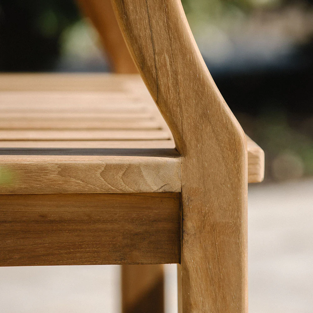 Scratch and Dent, Grade A Teak Lounge Chair with Ottoman - Image 5