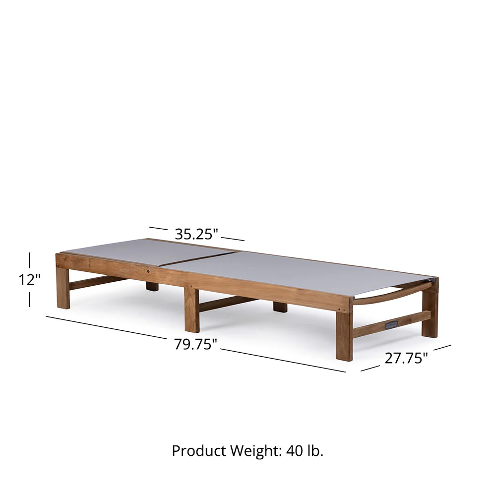 Scratch and Dent, Grade A Teak Reclining Sling Lounger - Image 10