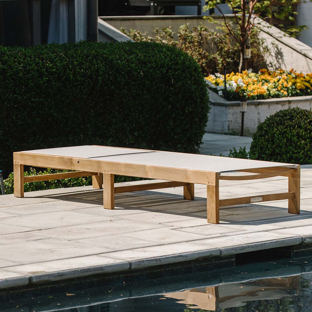 Scratch and Dent, Grade A Teak Reclining Sling Lounger - Image 3