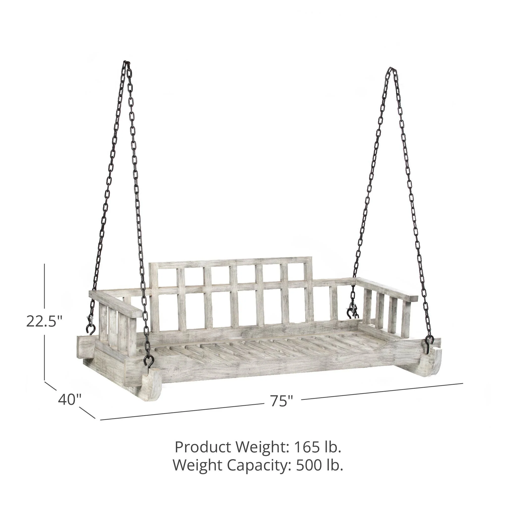 Scratch and Dent, Grade A Teak Twin Porch Swing Bed - Image 2