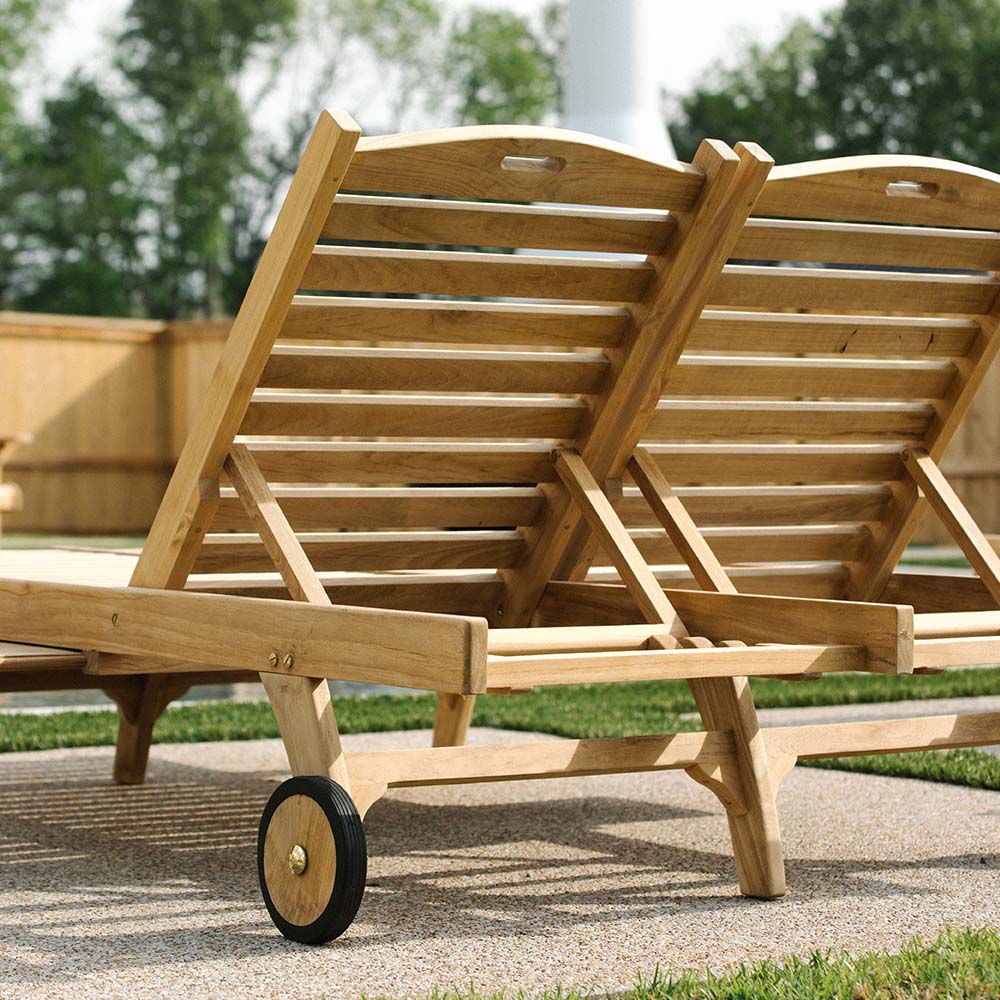 Scratch and Dent, Hawthorne Grade A Teak Double-Wide Lounge Chair - Image 7