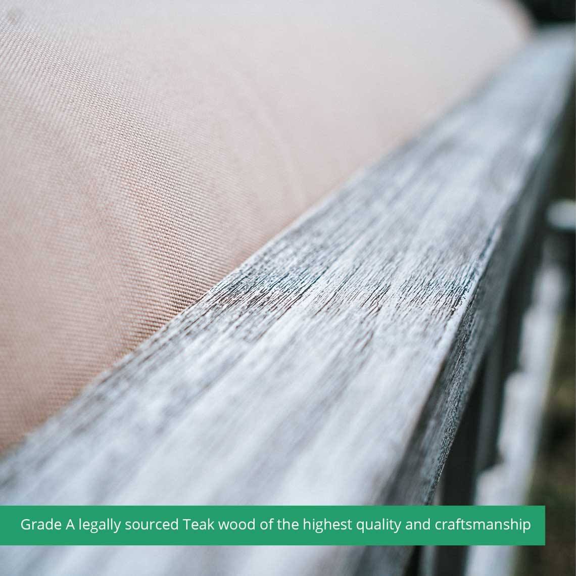 Scratch and Dent, Montana Rope Porch Swing Bed with Cushions and Pillows | Grade A Teak | Queen-Sized - Image 5