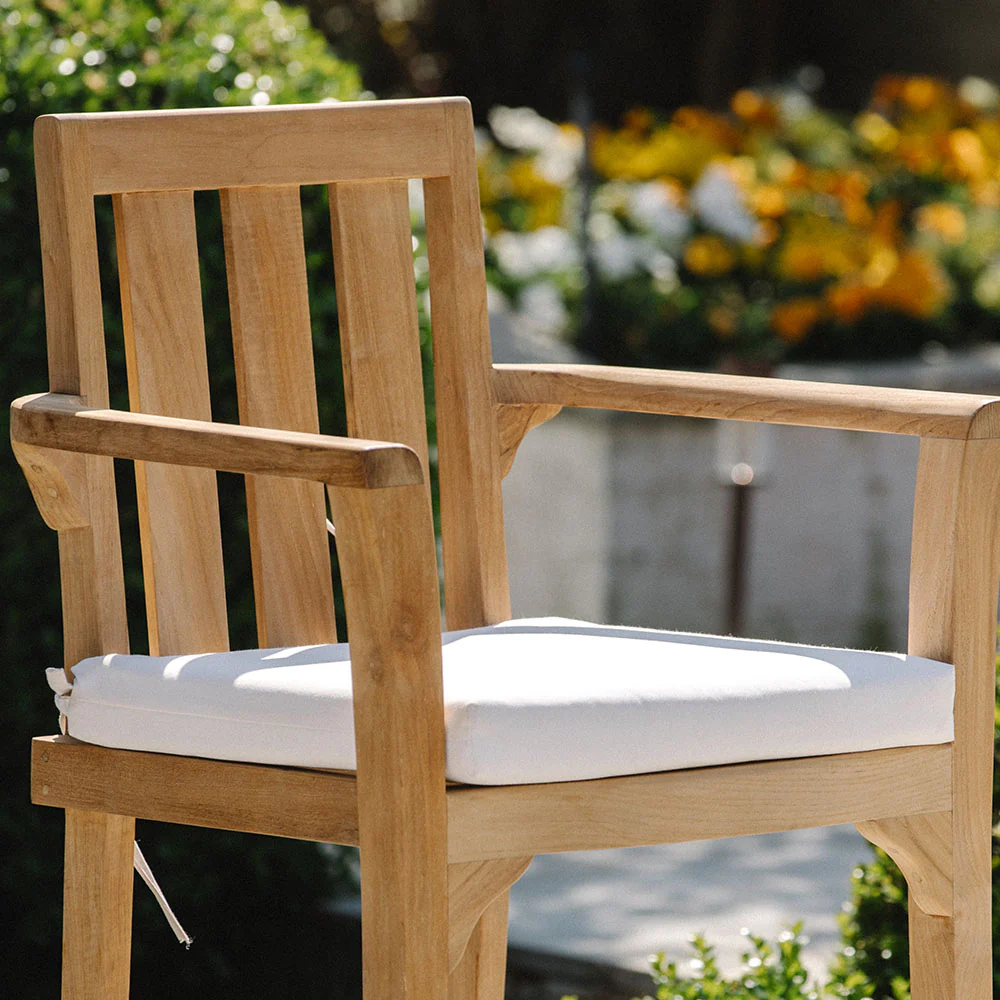Sage Grade A Teak 2 Pack Stacking Armchairs - Image 5