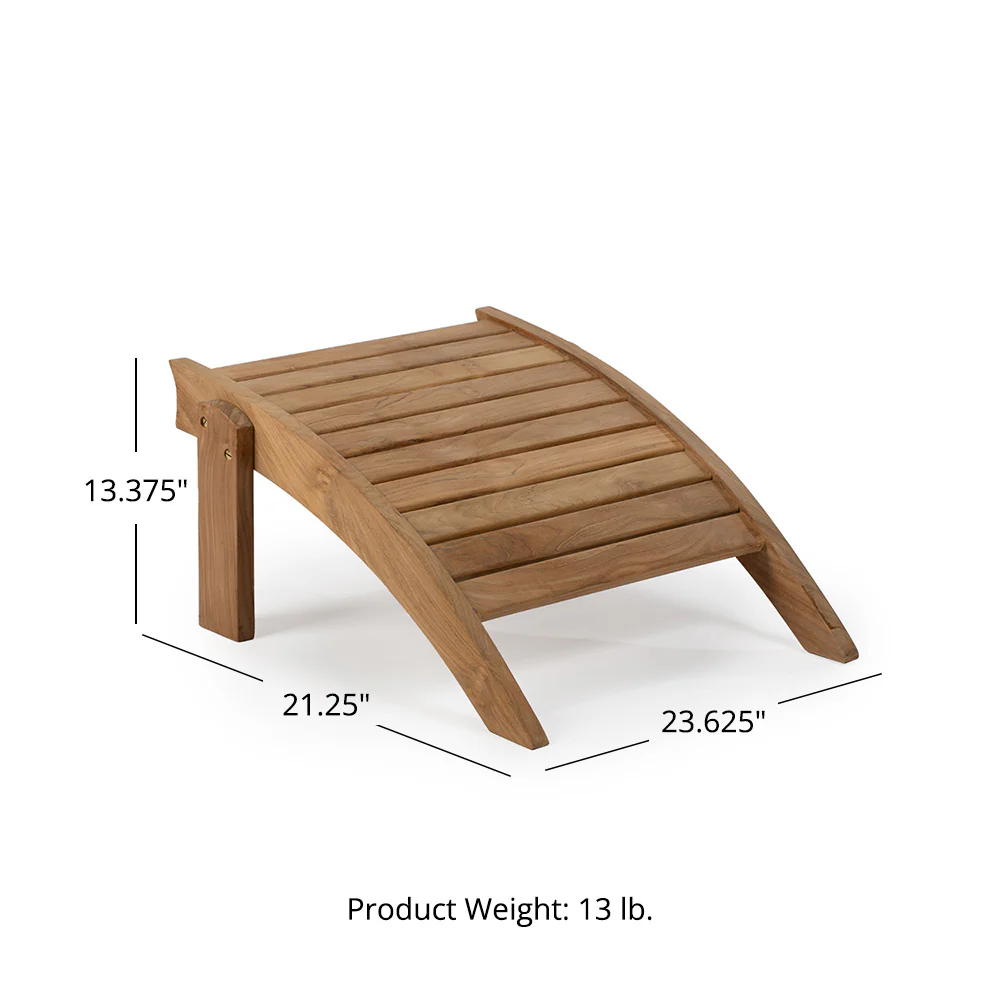 Savannah Grade A Teak Adirondack Ottoman - Image 6