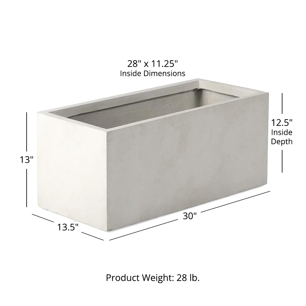 Scratch and Dent, Short Box Planter | 13" Ivory - Image 6