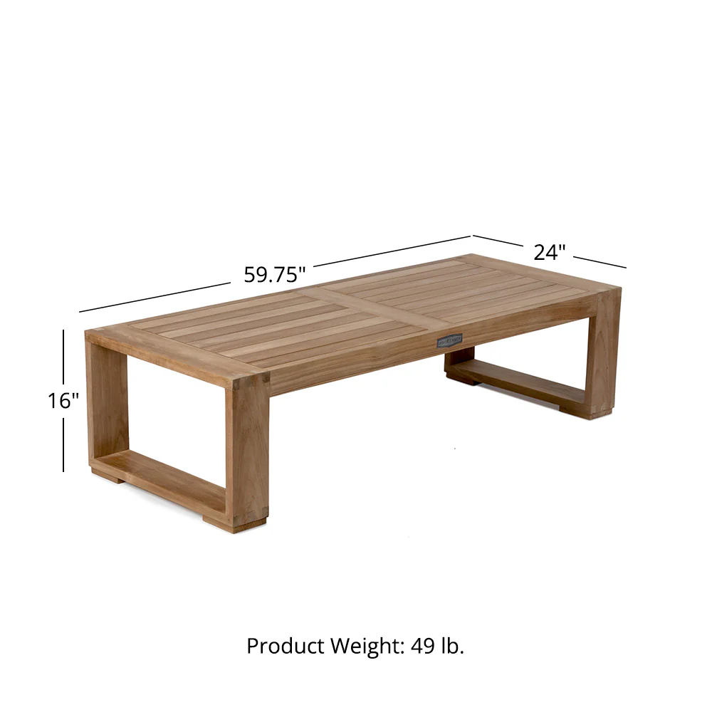 Scratch and Dent, Sierra Grade A Teak 59" Coffee Table - Image 8