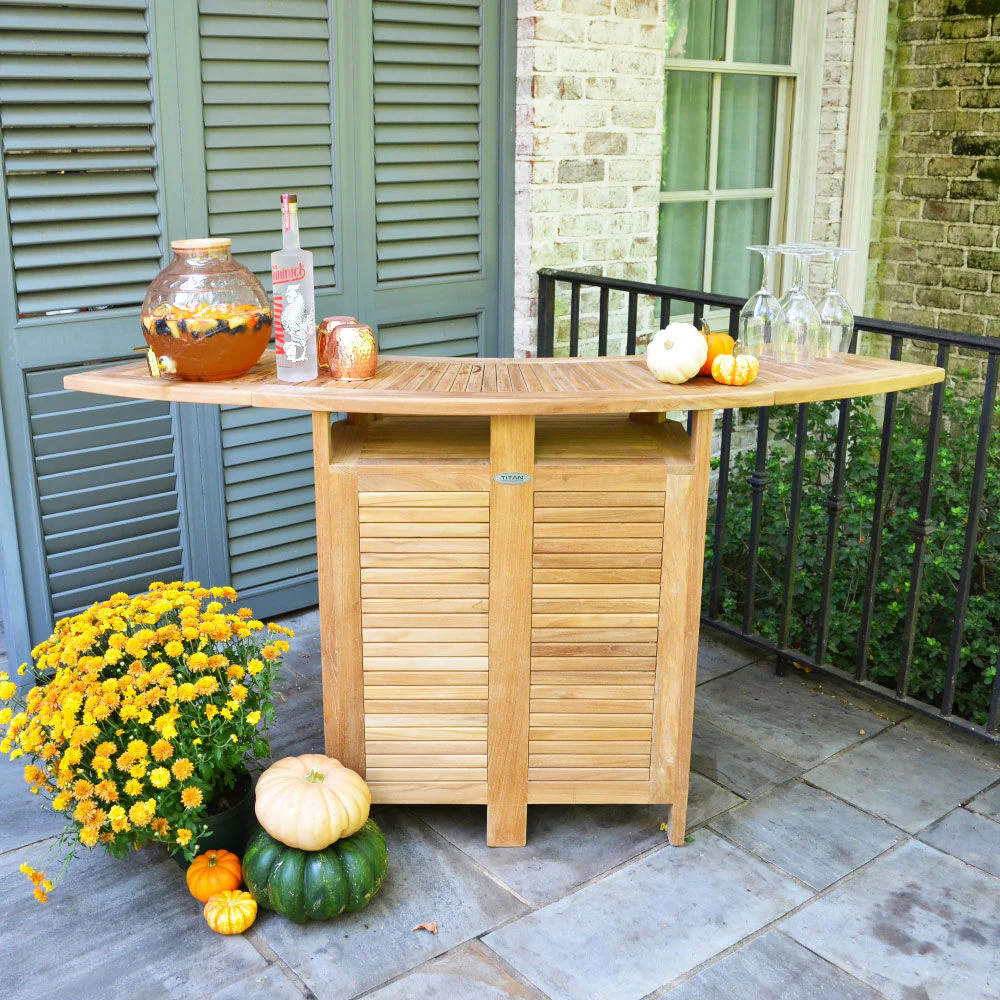 Scratch and Dent - Teak Folding Bar Cabinet - FINAL SALE - Image 3