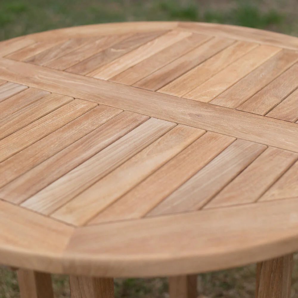 Scratch and Dent - Teak Round Dining Table | 35-in - FINAL SALE - Image 4