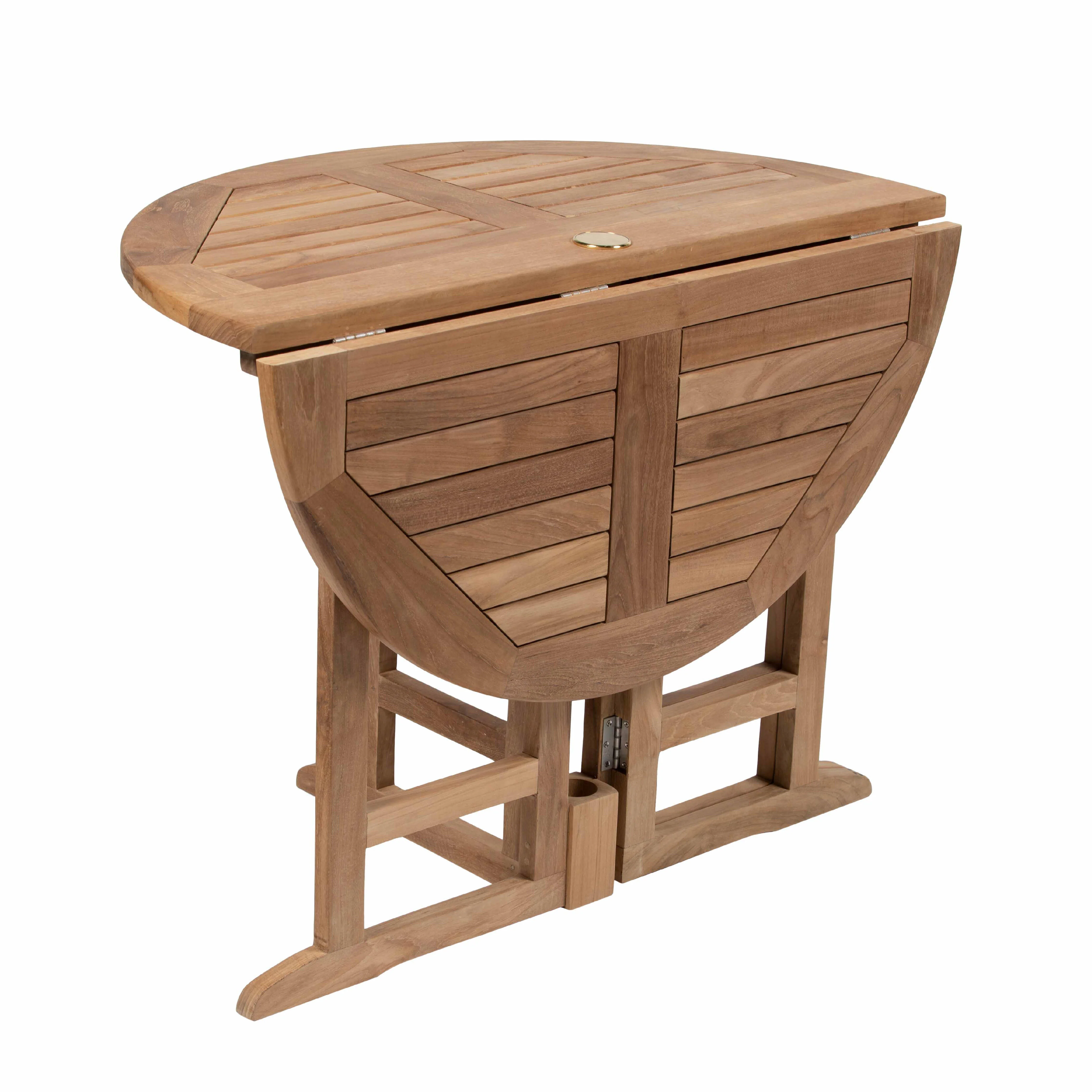 Scratch and Dent - Teak Round Folding Table | 35-In - FINAL SALE - Image 3