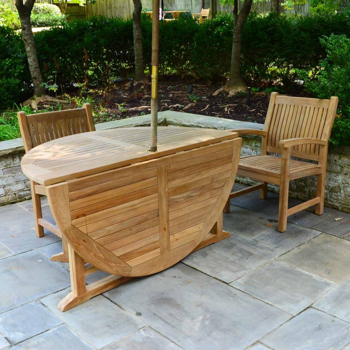 Scratch and Dent - Teak Round Folding Table | 59-In - FINAL SALE - Image 3