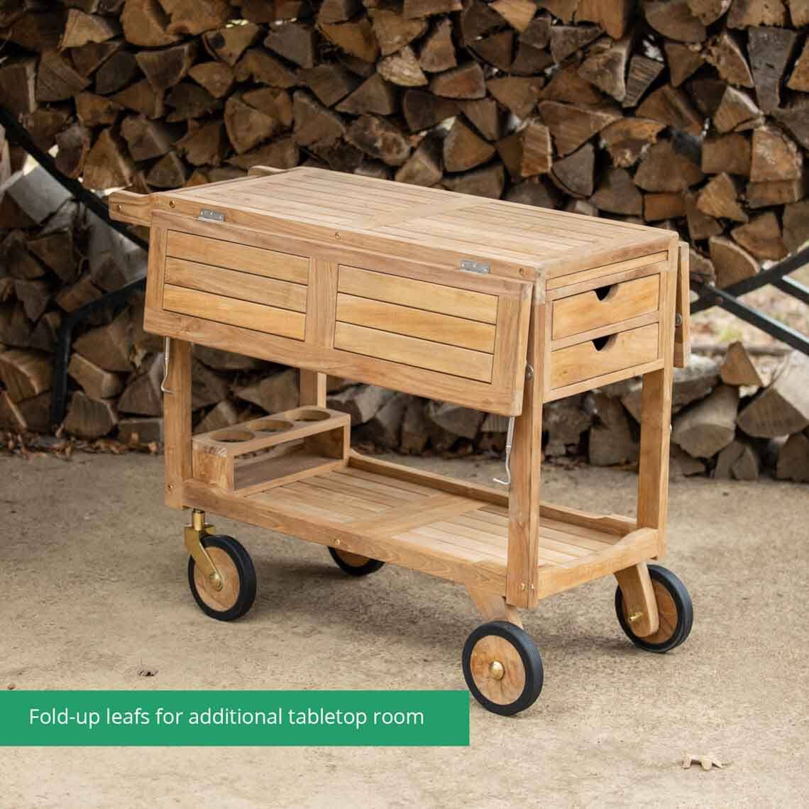 Scratch and Dent - Teak Serving Cart - FINAL SALE - Image 2